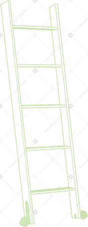 green linear ladder PNG, SVG