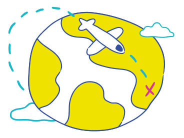 Viajar por el mundo en avión PNG, SVG