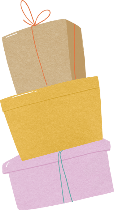 three holiday boxes standing on top of each other PNG、SVG