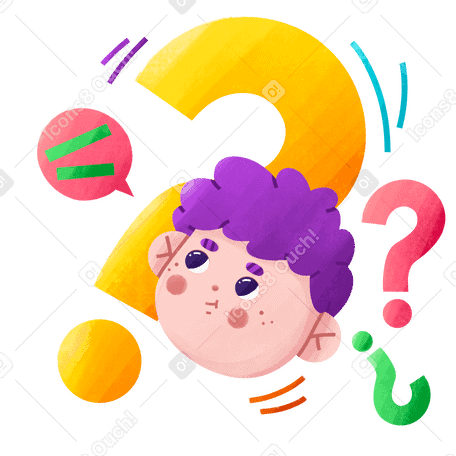 Boy thinking about the question PNG, SVG