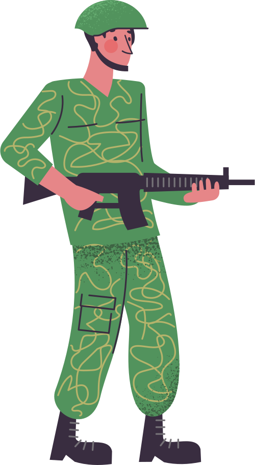 soldier Illustration in PNG, SVG