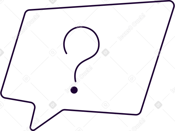 rectangular speech bubble with a question Illustration in PNG, SVG