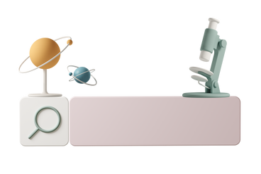 Barra di ricerca con microscopio e pianeti in miniatura PNG, SVG