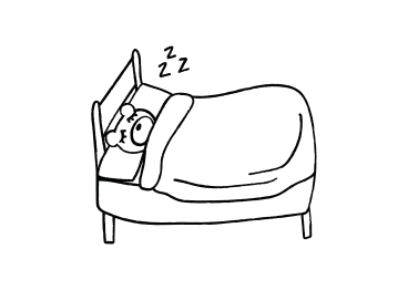 Bär schläft im gemütlichen bett PNG, SVG