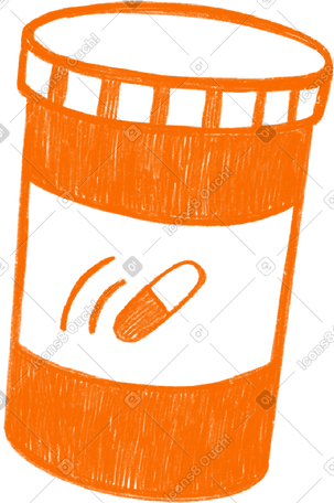 orange jar of pills PNG, SVG