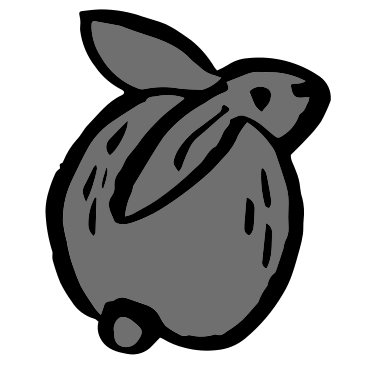back of grey rabbit PNG, SVG
