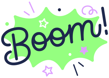 Lettering Boom! with stars and decorative elements text PNG, SVG