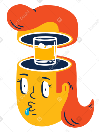 Woman with whiskey on her mind PNG, SVG