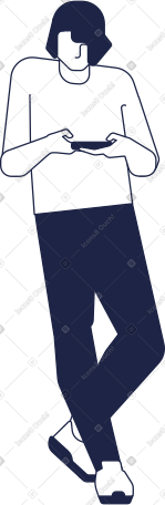 man standing and looking at smartphone PNG, SVG