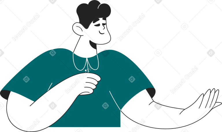 man with outstretched hand Illustration in PNG, SVG