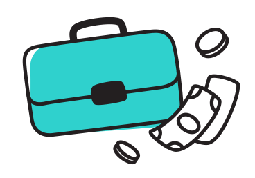 The briefcase and money PNG, SVG