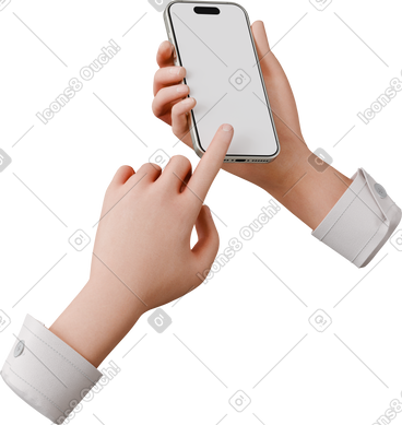 Hands holding smartphone mockup PNG, SVG