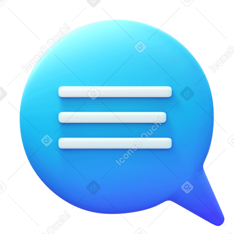 3D chat message PNG, SVG