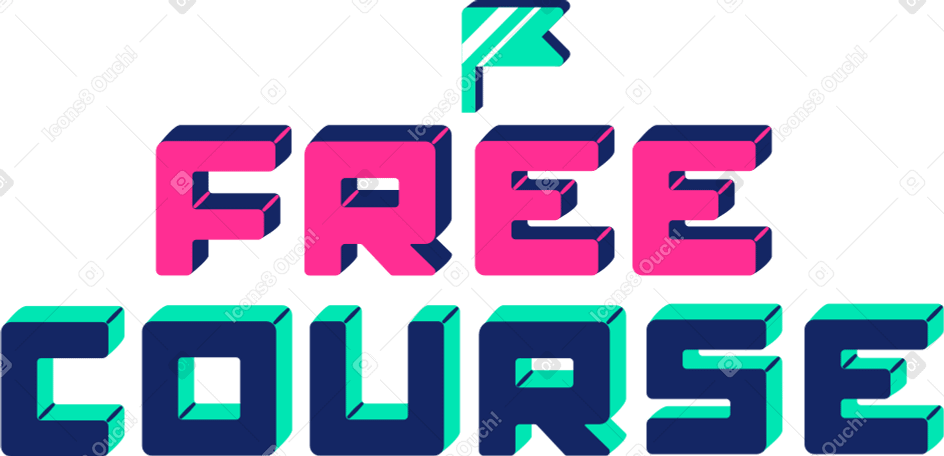 multicolored lettering free course PNG、SVG