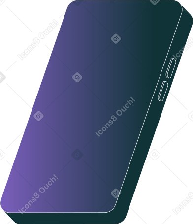 tilted black and purple smartphone Illustration in PNG, SVG