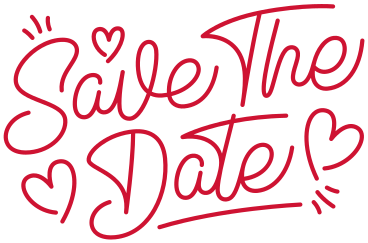 Schriftzug „save the date“ mit dekorativem text PNG, SVG