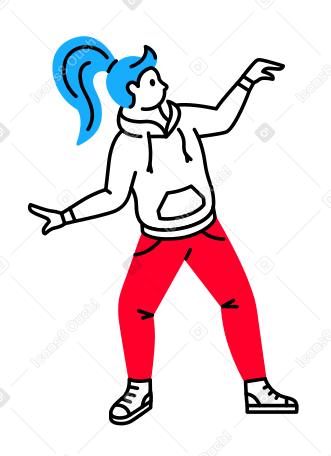 Dancing girl Illustration in PNG, SVG