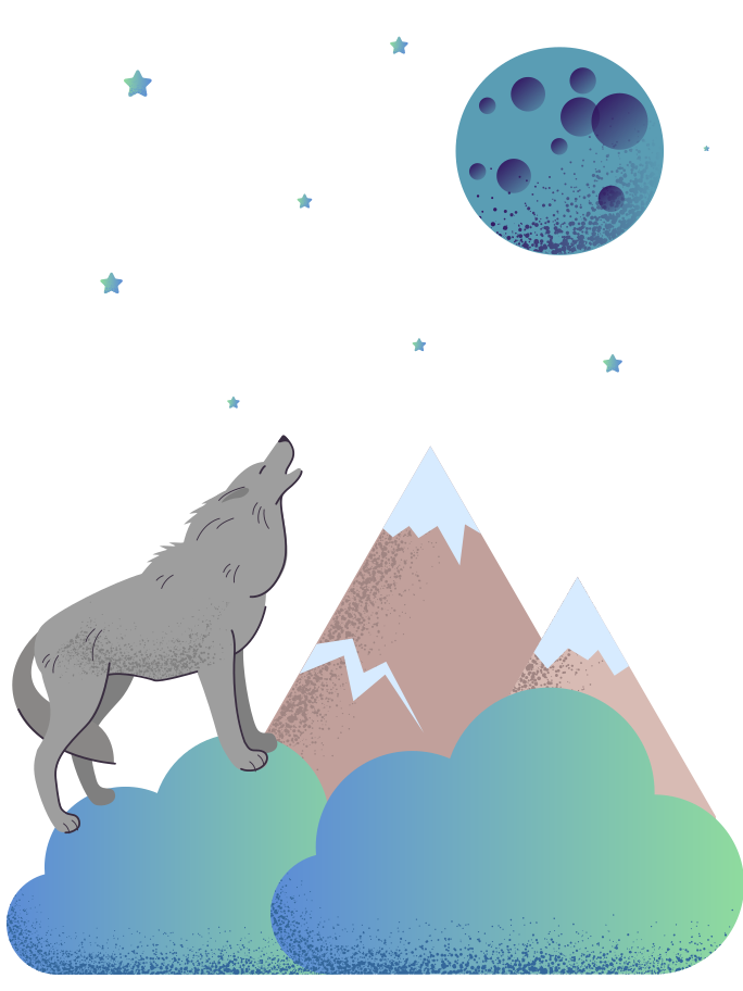 Howls to the moon Illustration in PNG, SVG
