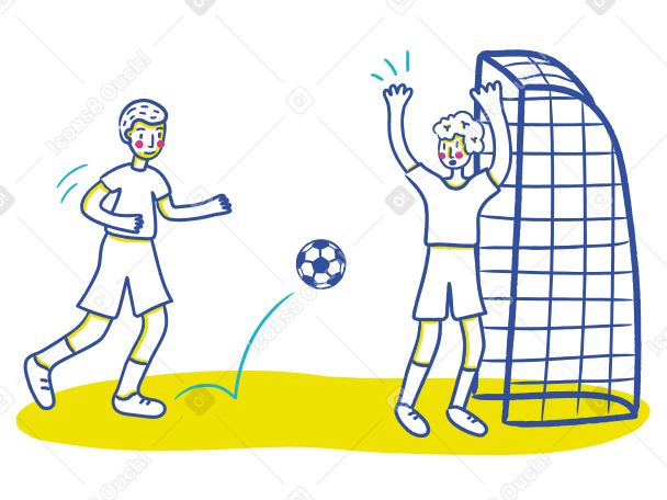 Мальчики играют в футбол в PNG, SVG