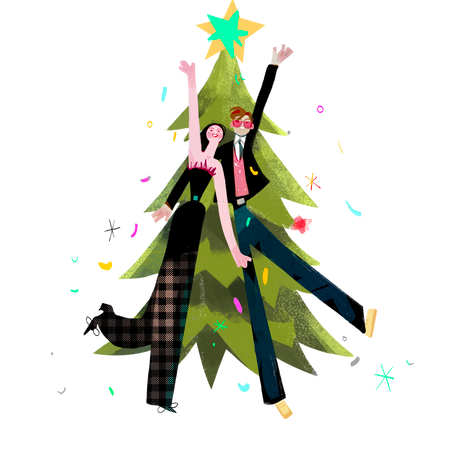 Christmas tree Illustration in PNG, SVG