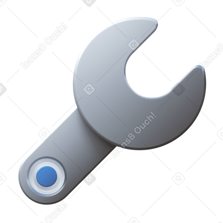 3D wrench Illustration in PNG, SVG