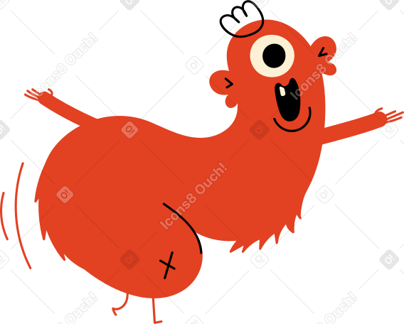 red character with one-eyed Illustration in PNG, SVG