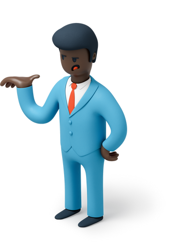 Angry black man with raised hand PNG, SVG