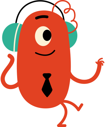 red character wearing headphones PNG, SVG
