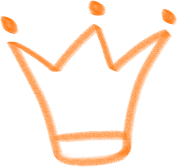 orange linear crown PNG, SVG