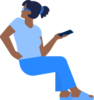 woman with smartphone sitting looking back PNG, SVG