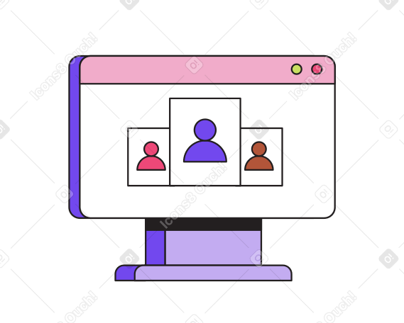 Candidates on monitor Illustration in PNG, SVG