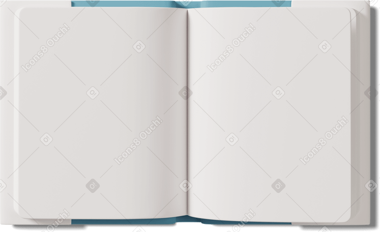 3D open book mockup PNG, SVG