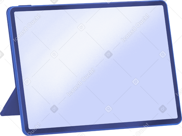 blue ipad standing in a case PNG, SVG