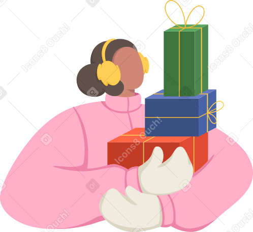 Mujer con regalos PNG, SVG