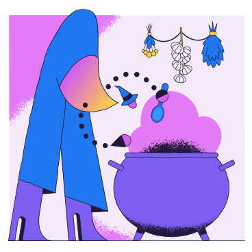 Ведьма готовит в PNG, SVG