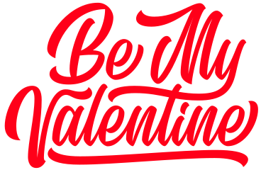 Schriftzug „be my valentine“ im kalligrafiestil PNG, SVG