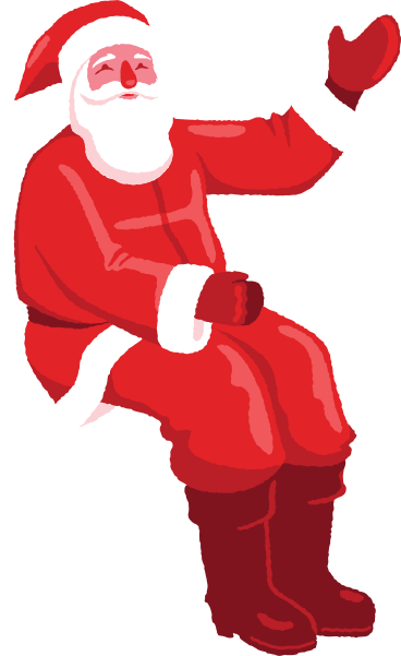Santa sitting PNG, SVG