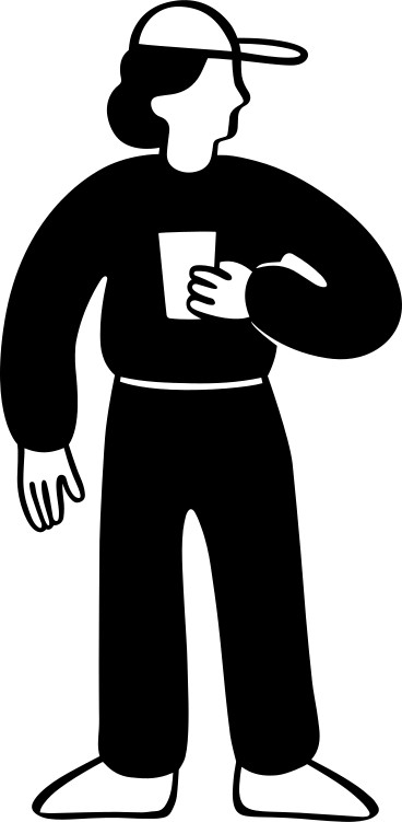 Man in a cap with a glass in his hand PNG, SVG