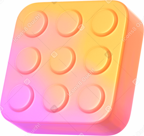 3D Градиентный квадрат с кнопками в PNG, SVG