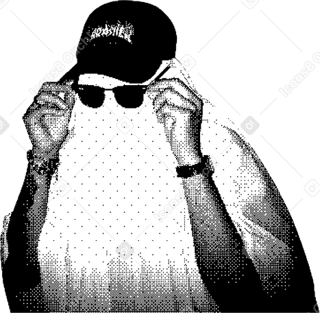 Ragazzo con occhiali e berretto PNG, SVG