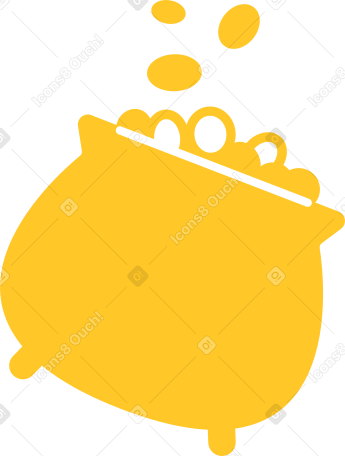 pot of gold yellow Illustration in PNG, SVG