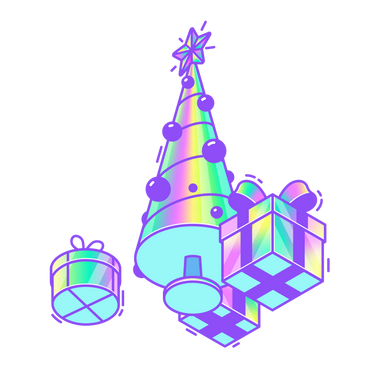 Presents under the Christmas tree PNG, SVG