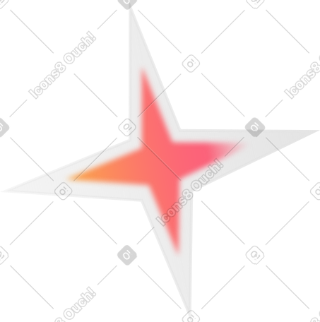 玻璃中模糊的红星 PNG, SVG