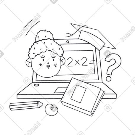 老师在网上解释数学课 PNG, SVG