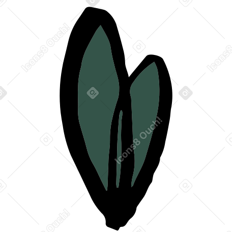 dark green leaves Illustration in PNG, SVG