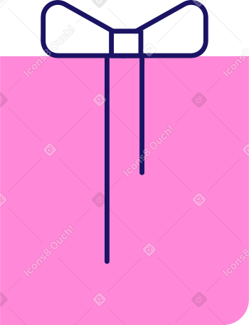 pink gift with a bow PNG, SVG