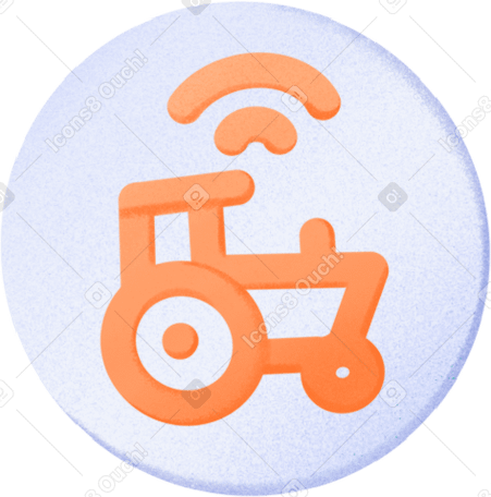 Icono de tractor naranja en un círculo PNG, SVG