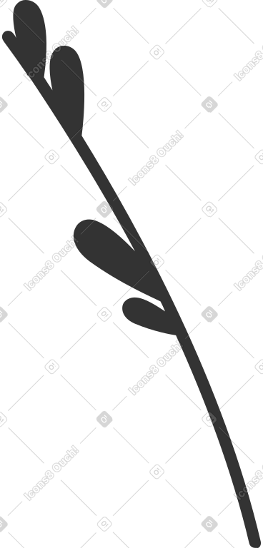 Black branch with leaves PNG, SVG