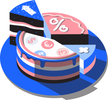 Pie chart cake PNG, SVG