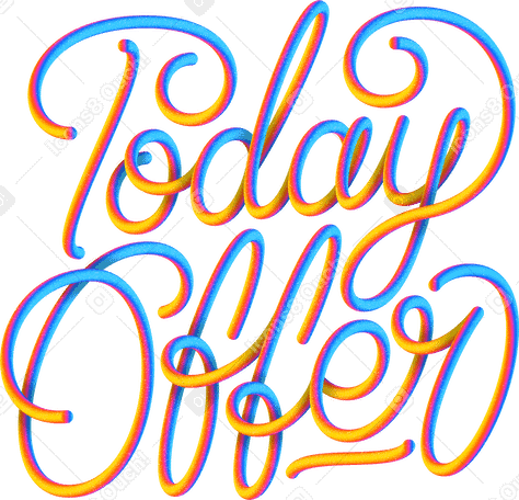 lettering today offer with gradient and 3d effect Illustration in PNG, SVG